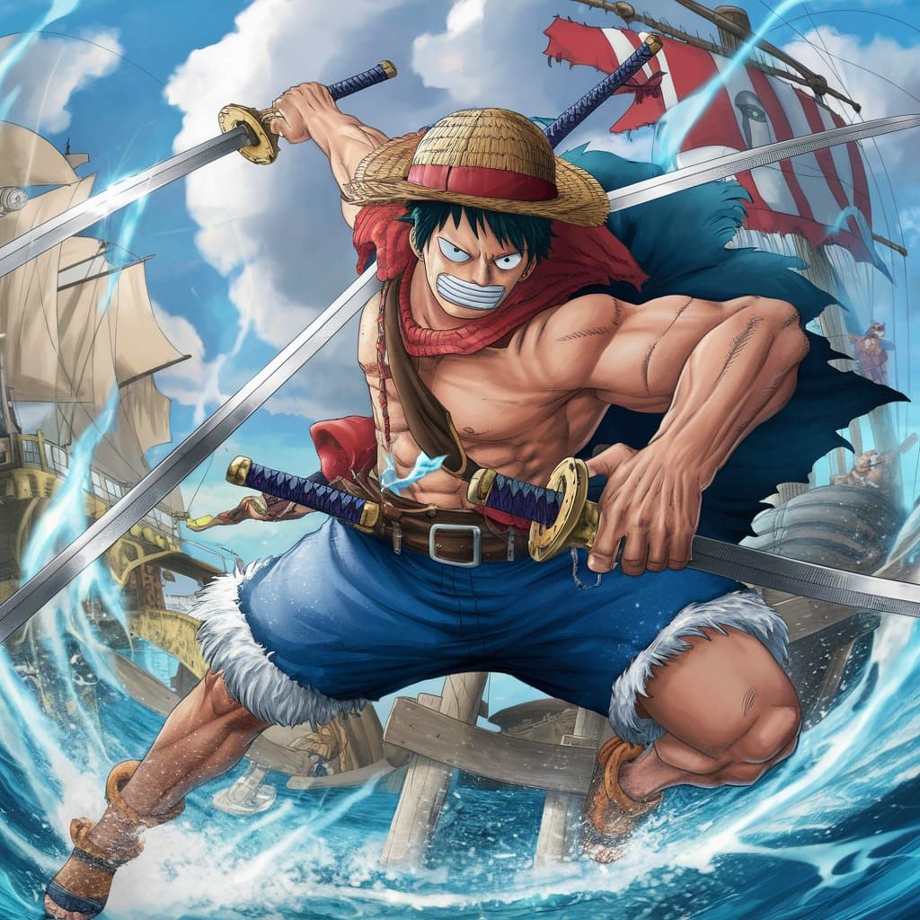 Zoro Leaps into Action: One Piece Illustration