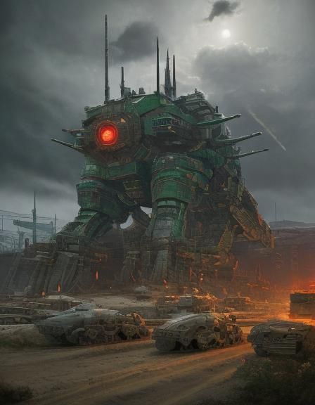 Polished Green Jedi Tank in Sci-Fi Cityscape