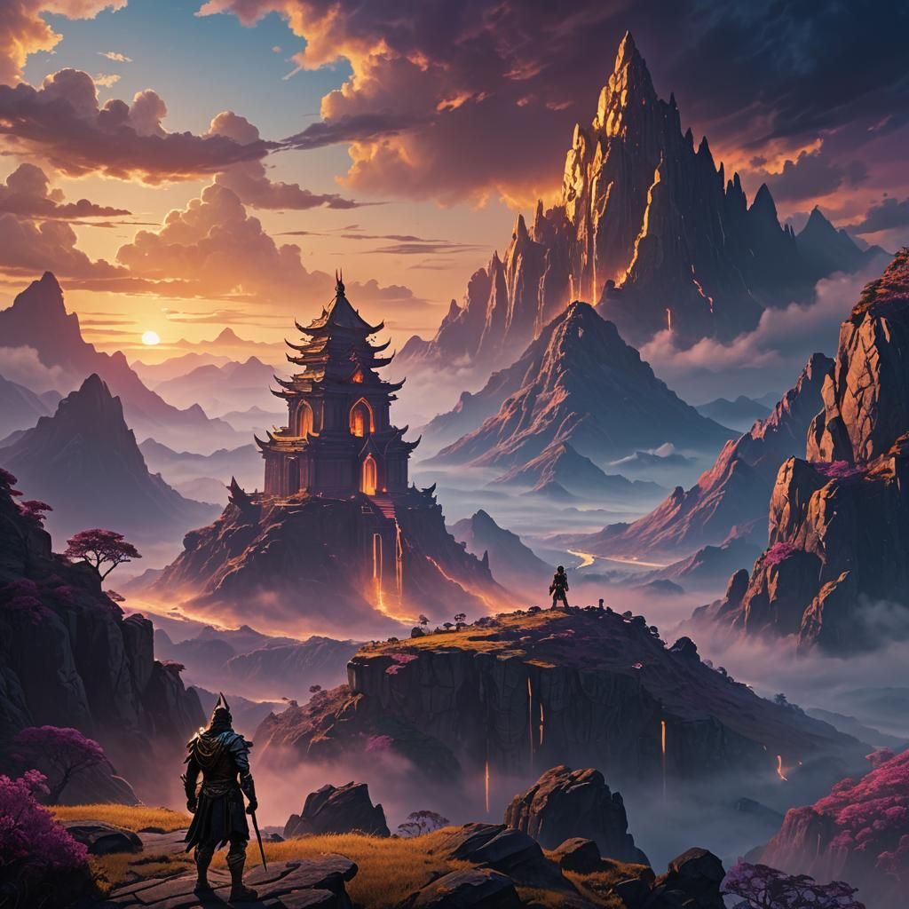 Mystical Mountain Temple: Fantasy Concept Art