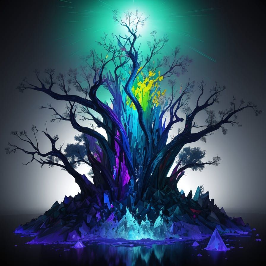 Vibrant Quercia Tree Blooms with Ballerinos in a Kaleidoscop...