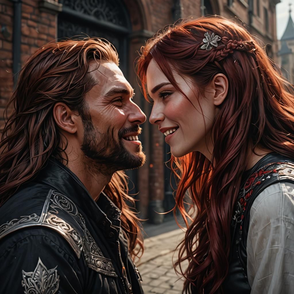 Romantic Couple Portrait in Hyperrealistic Detail