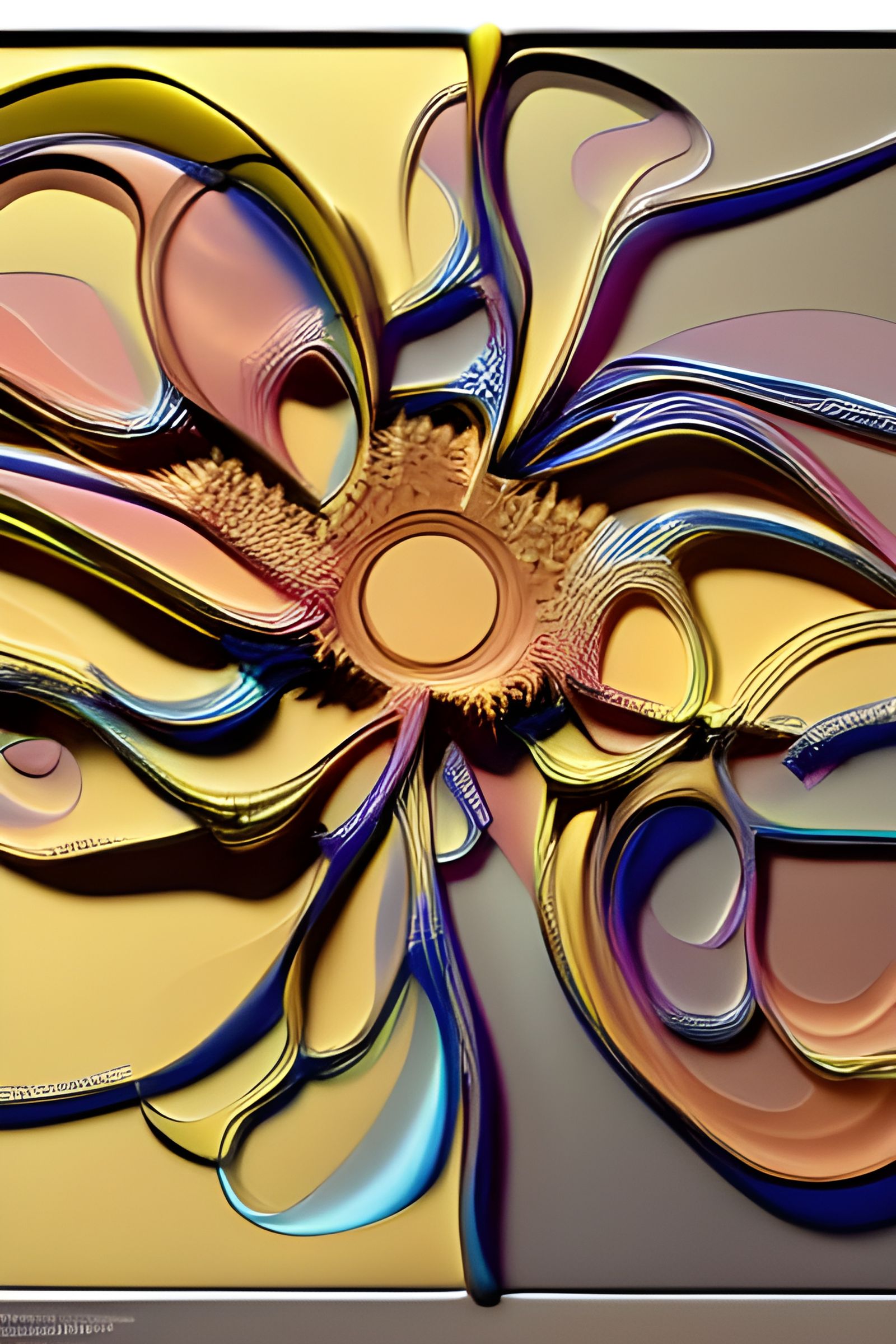 Vivid Abstract 3D Glass Design with Magical Particles