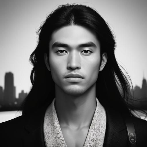 Striking Portrait of Young Man in City, Contemporary Photogr...