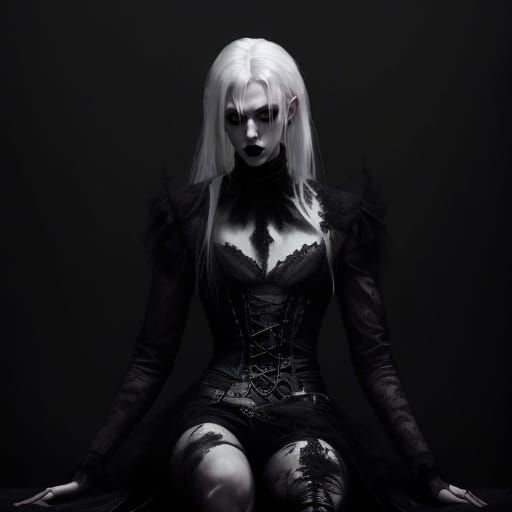 Goth Punk Man in Lace Underwear and Combat Boots