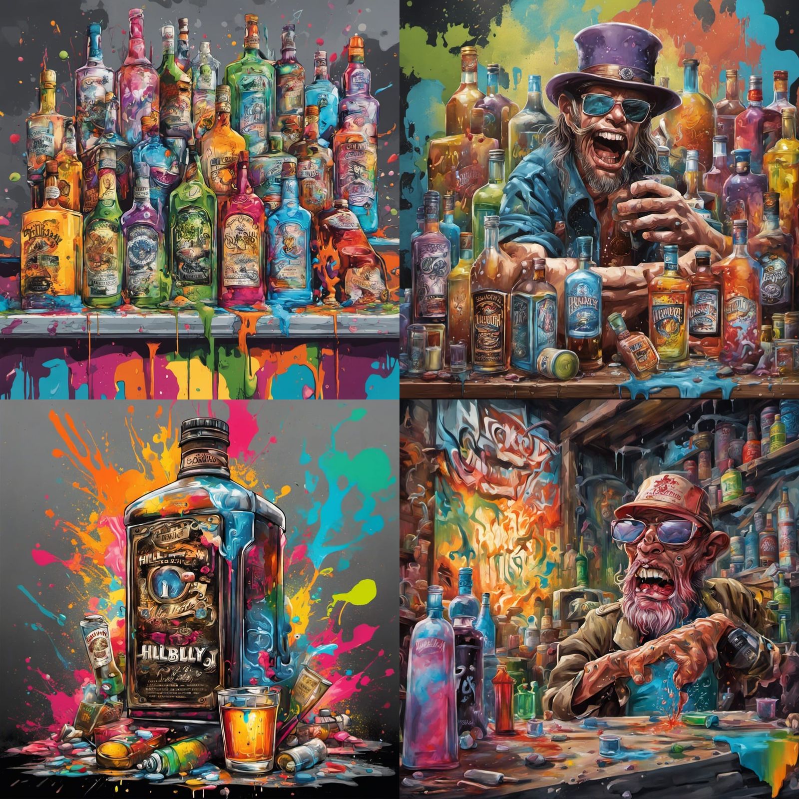 Hillbilly Liquor Making in Graffiti Street Art