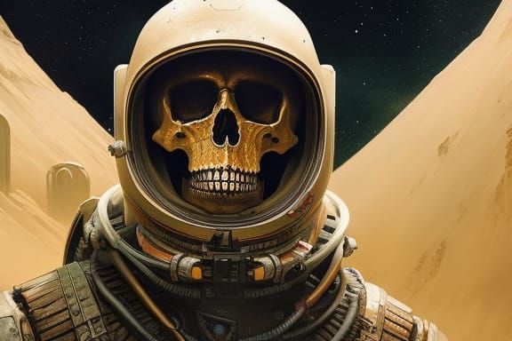 Astral Skeleton Drifting Through Space