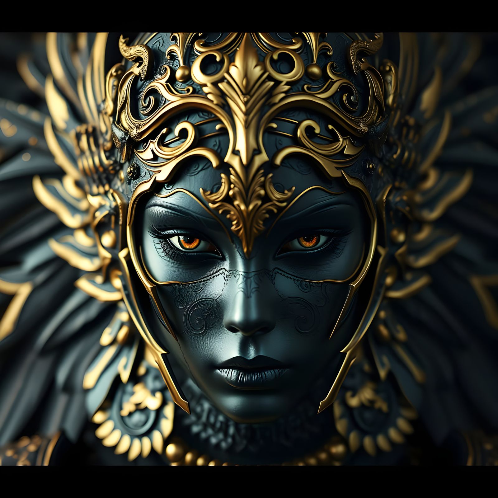 Ethereal Black and Gold Angeline Beauty