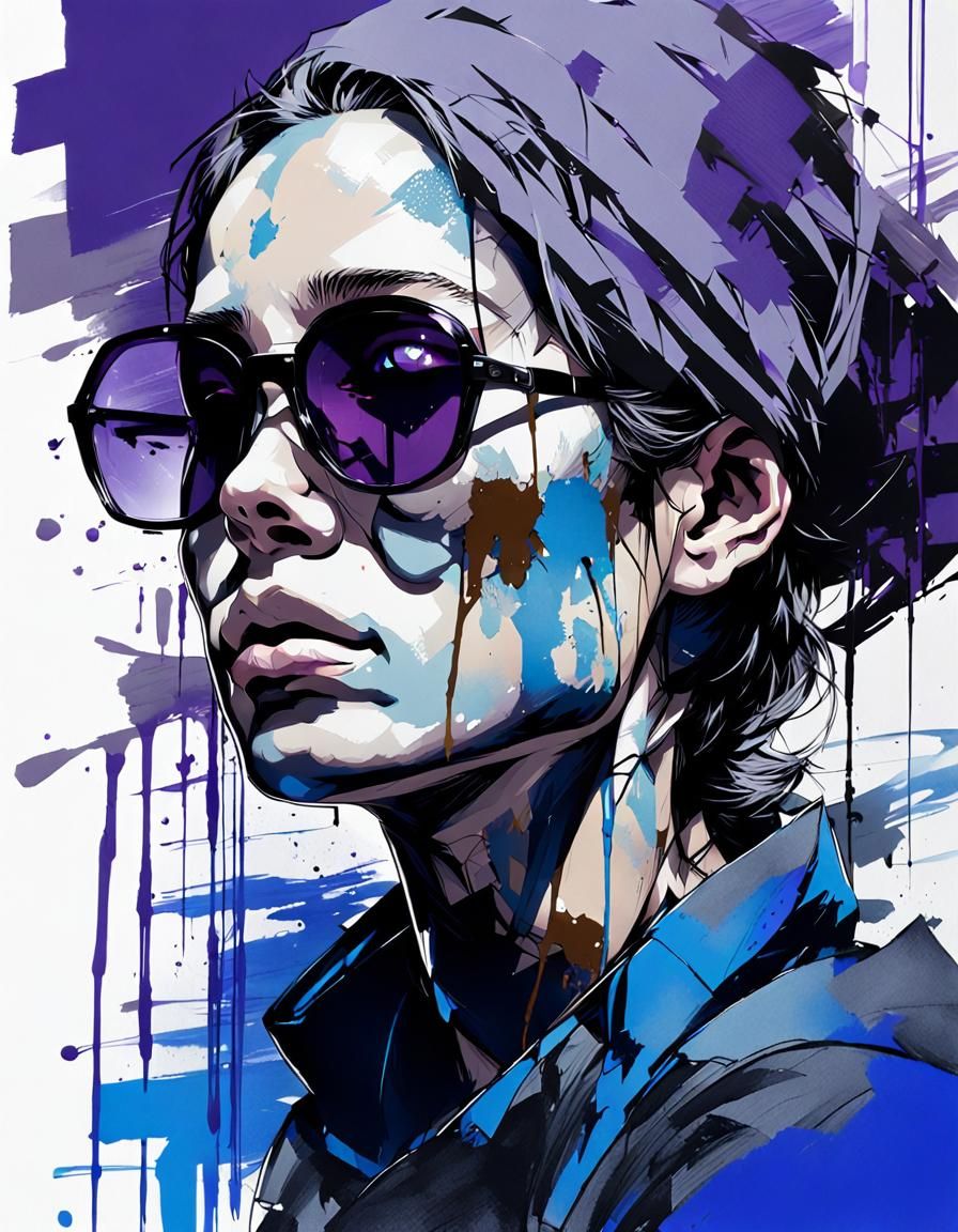 Tired Woman with Complex Details, Digital Art