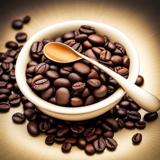 Coffee Beans in Splash Art Style