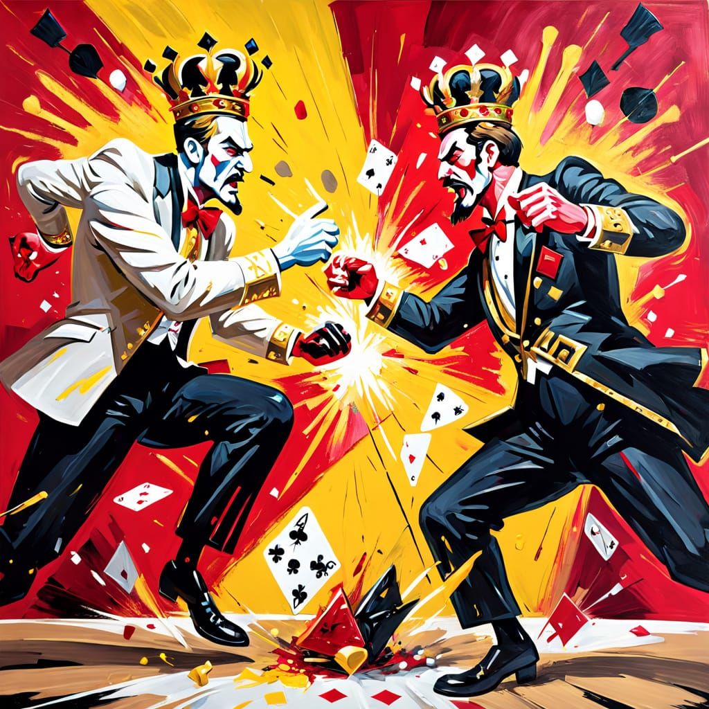 King Cards Clash in Expressionist Battle