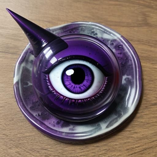 Flying Purple Cyclops Monster in Acrylic Art Style