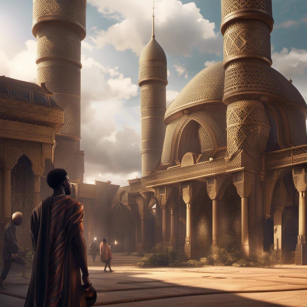 Epic Afro-Islamic Architecture Digital Matte Painting