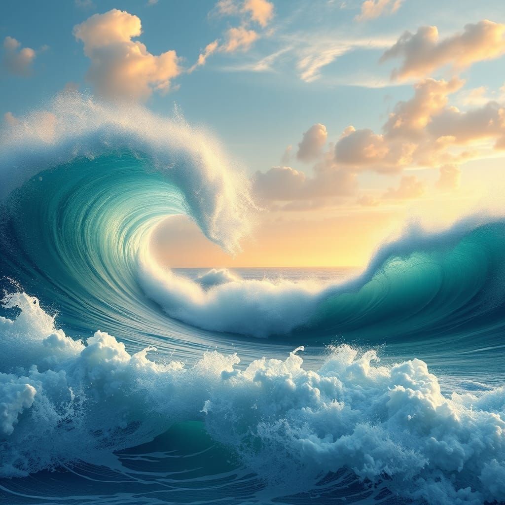 Oceanic Fury: Wind Creates Waves in Fantasy Art