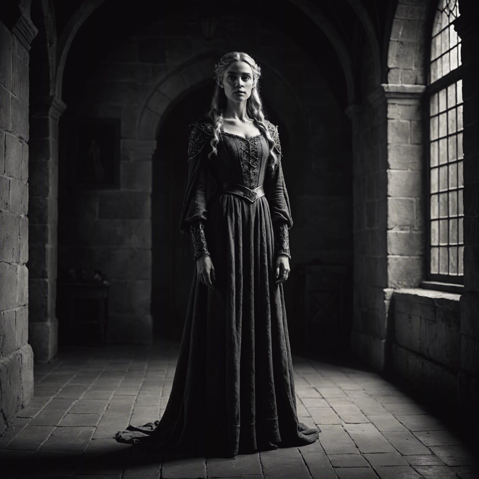 Elven Maiden Portrait in Vintage Photography Style