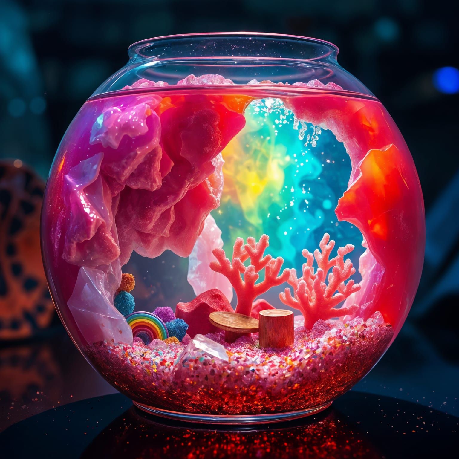 Glittering Cave in a Fishbowl, Hyper Real Lofi Aesthetic