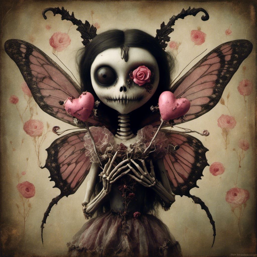 Macabre Fairy with Broken Heart, in Ryden Style