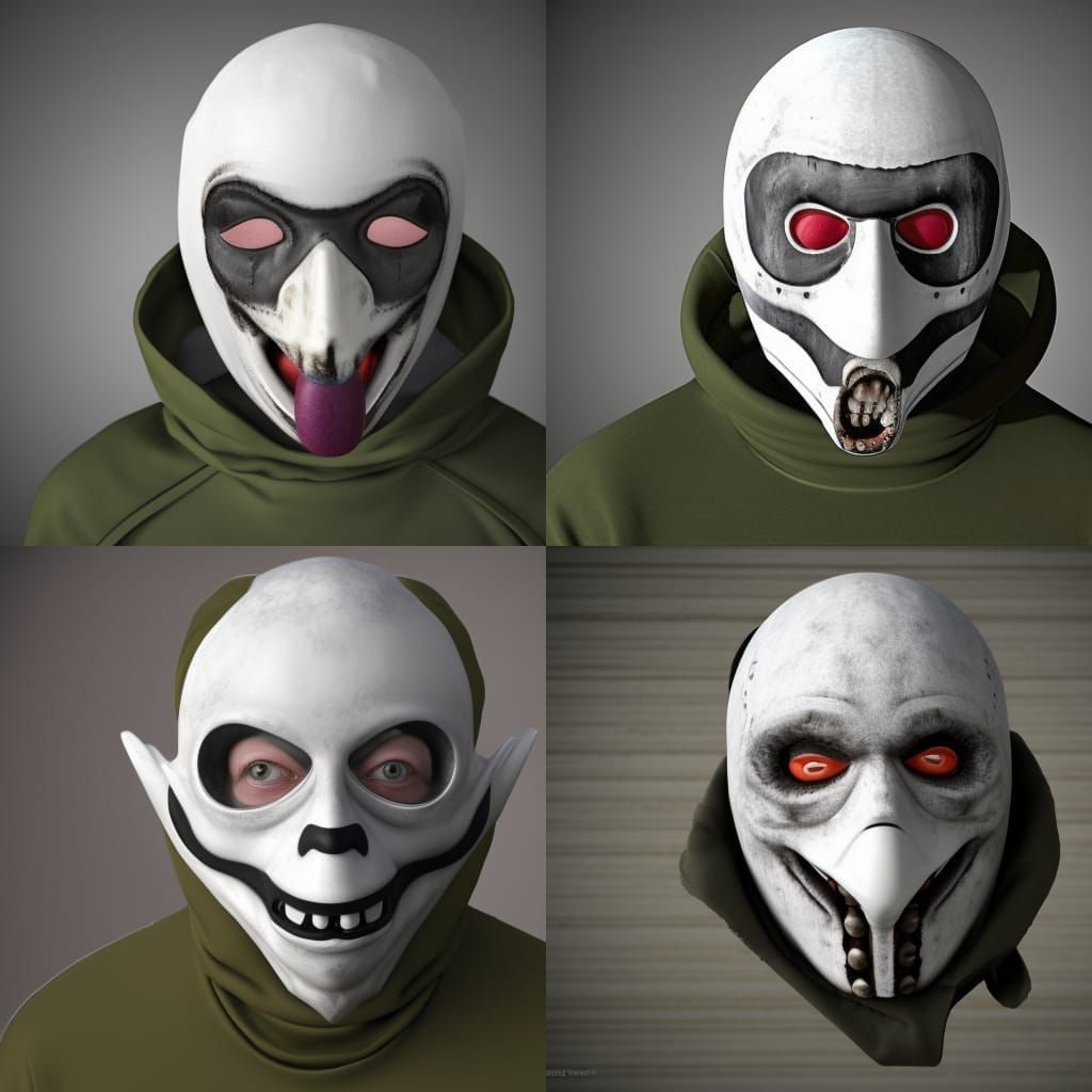 Hyperrealistic Skull with Gas Mask and Burning Eyes