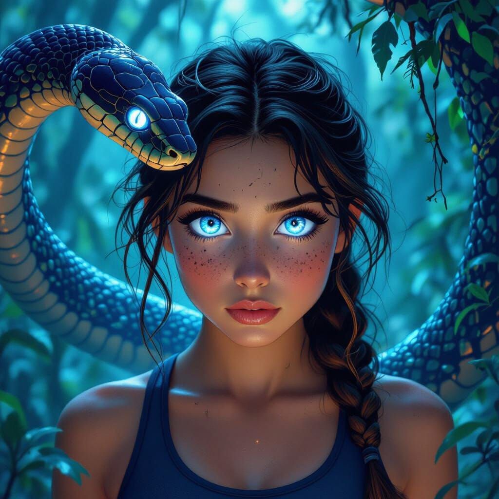 Hypnotized Girl in Forest: Cinematic Film Still