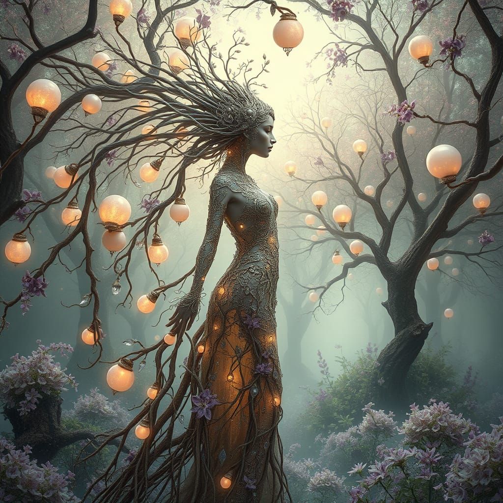 Ethereal Flora Figure in Opal Grove