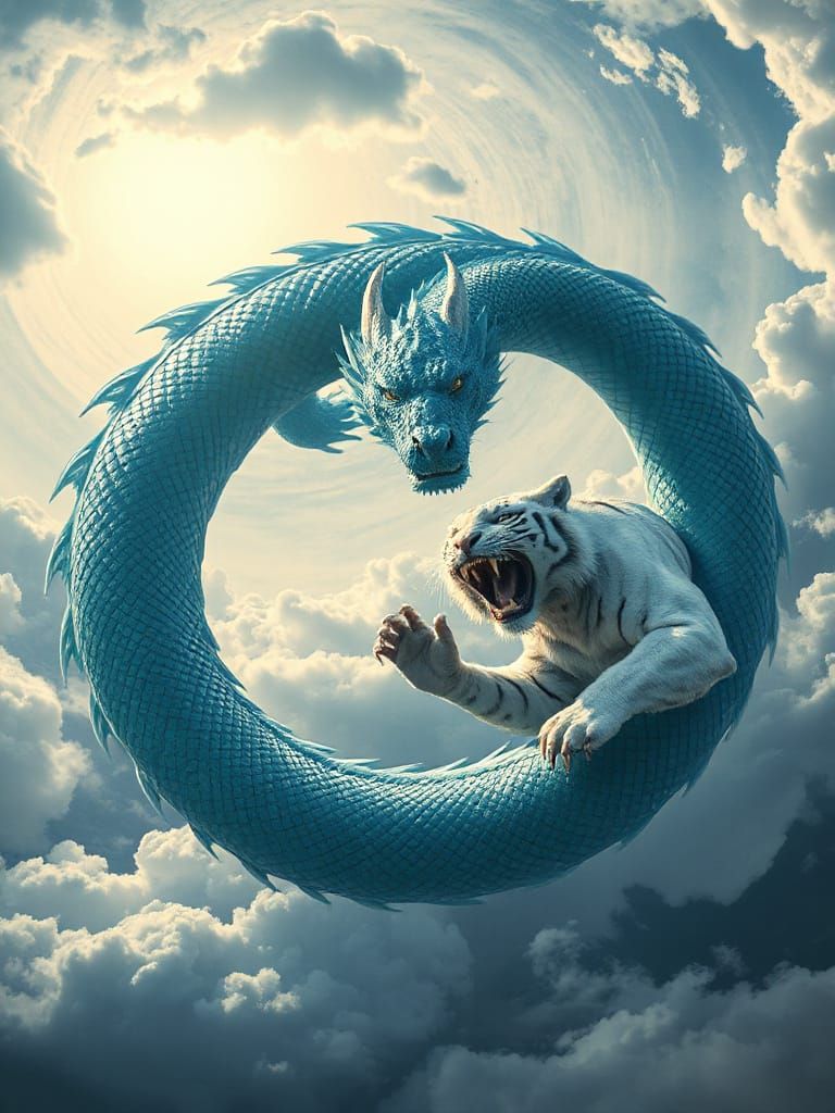 Azure Dragon and White Tiger Yin-Yang