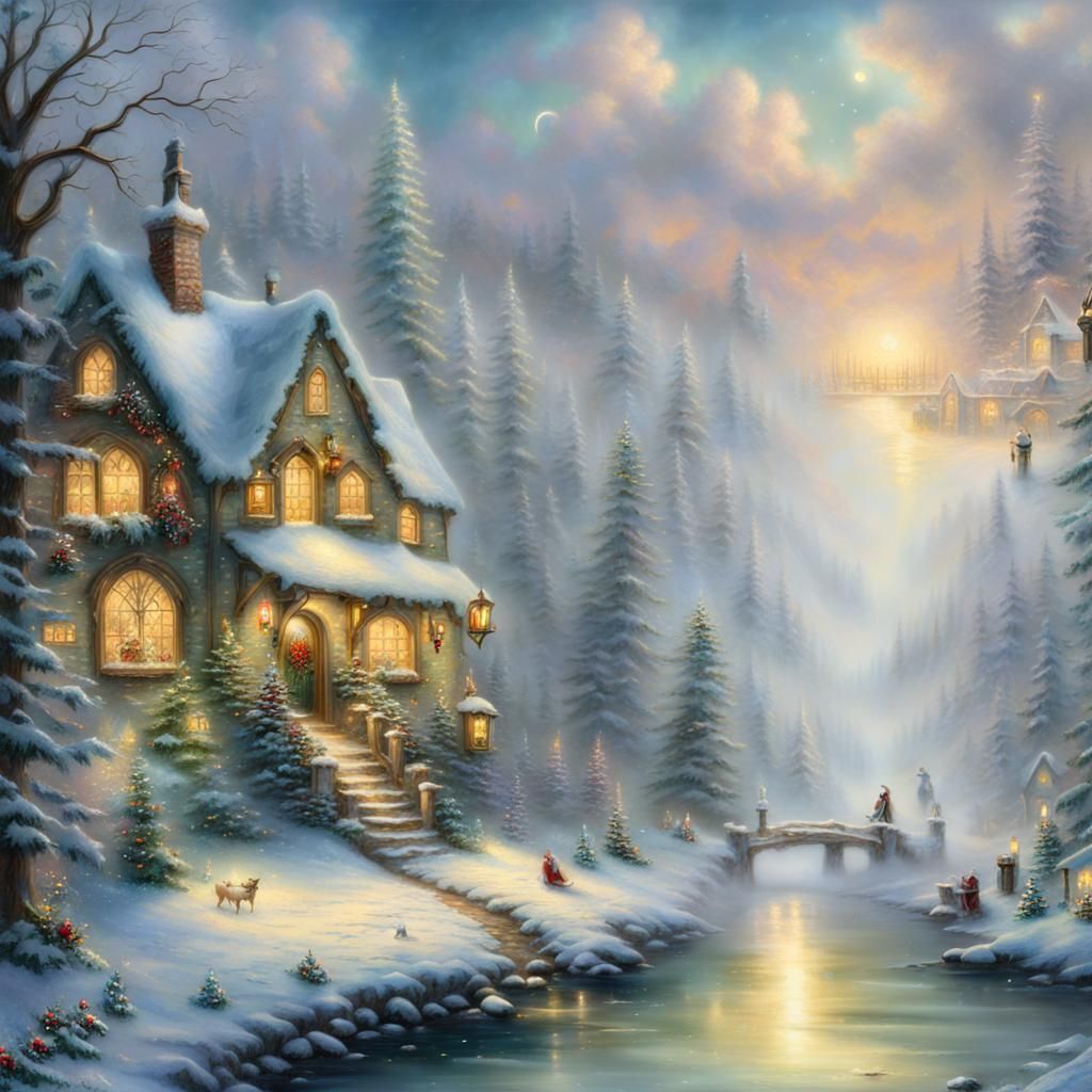 Ethereal Santa's Workshop in Fantasy Style