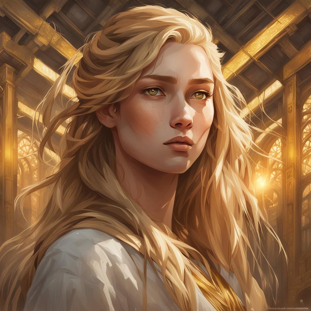 Beautiful Teen Girl Portrait in Hyperdetailed Style