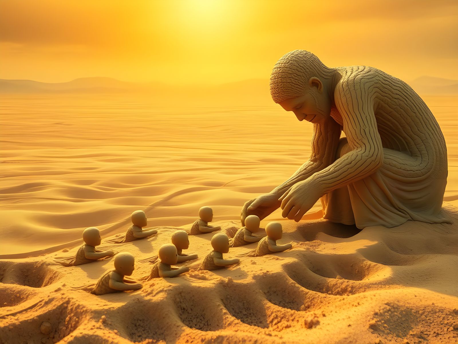 Recursive Sand Figures in Pastoral Setting