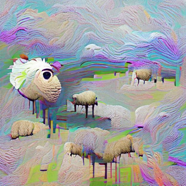Fluffy Sheep in a Field