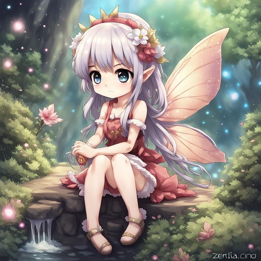 Chibi Fairy in Anime Style
