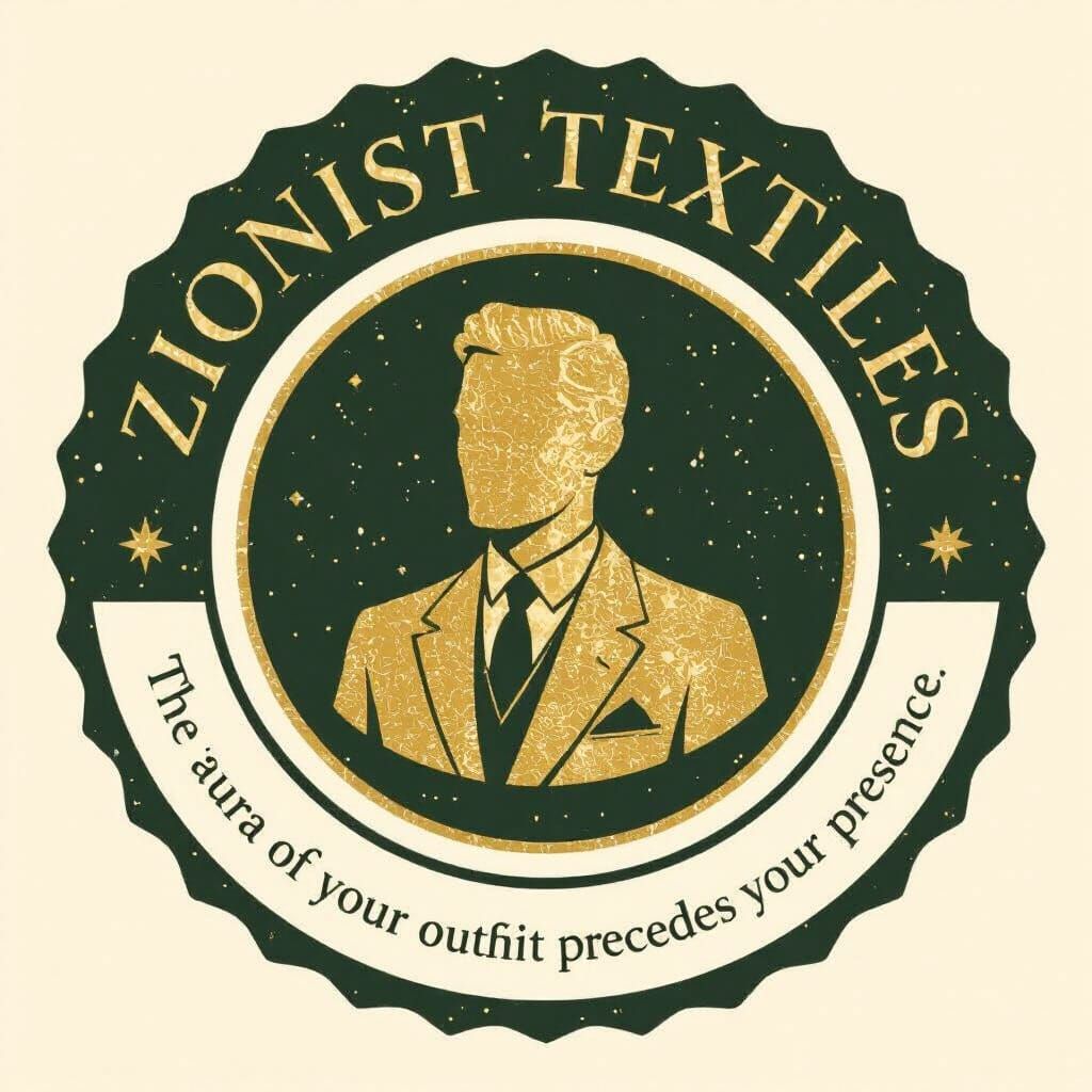 Elegant Gold Seal Logo for Zionist Textiles