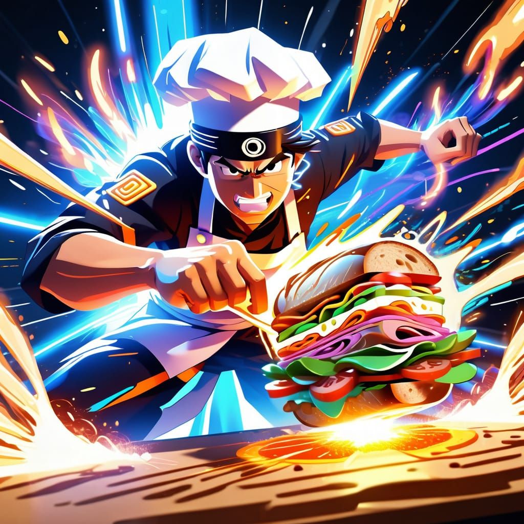 Anime Chef Creates Exploding Flavor Sandwich