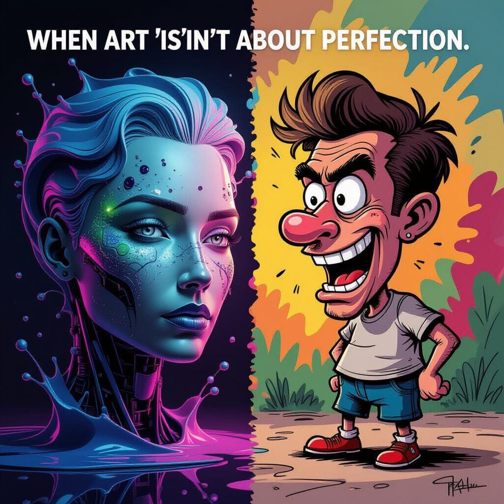 AI Masterpiece vs Expressive Doodle Comparison