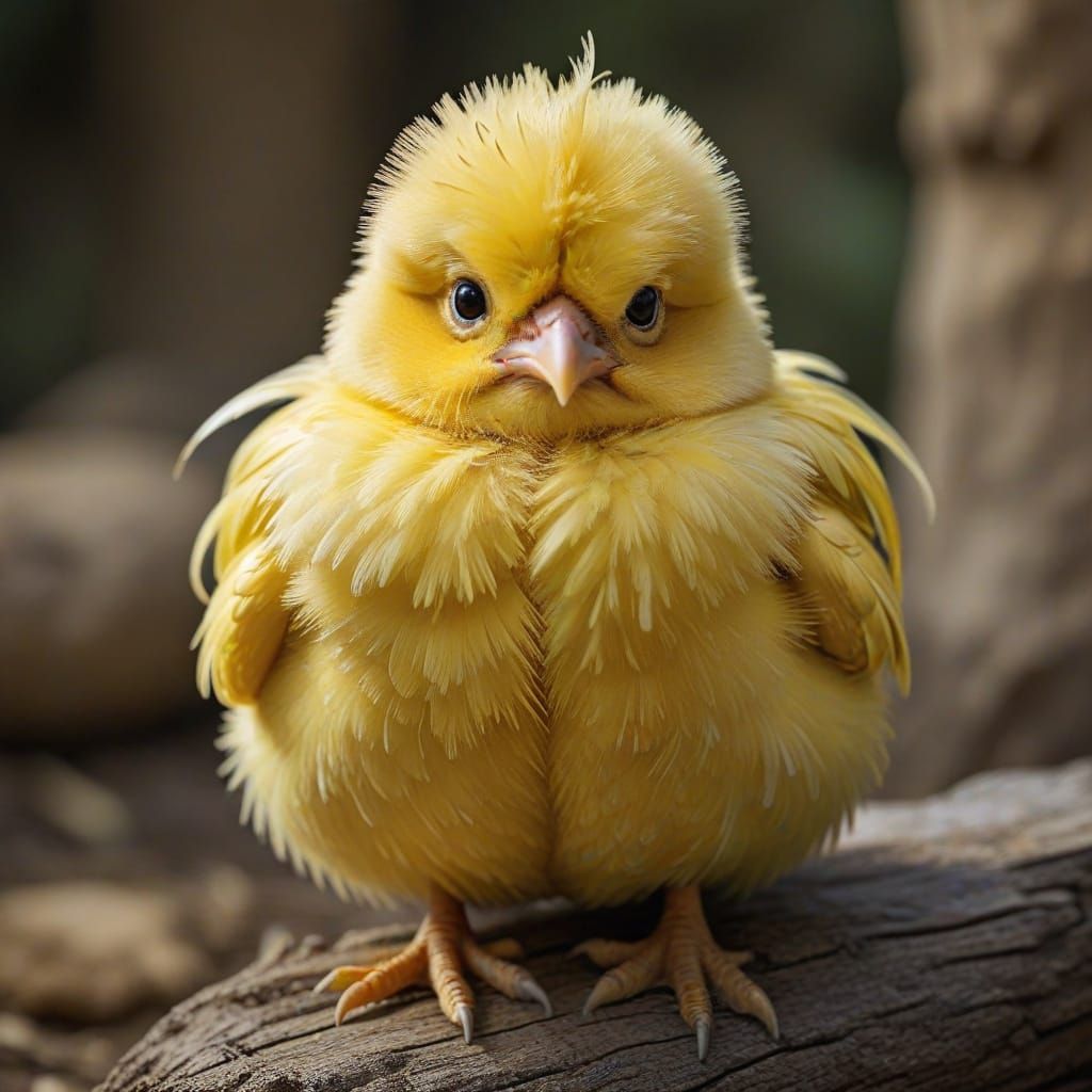 Angry Fluffy Chick with Epic Scowl