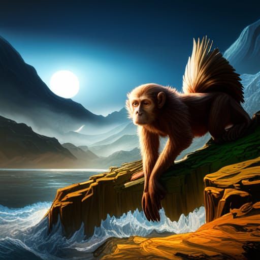 Fantastical Angel Monkey Concept Art