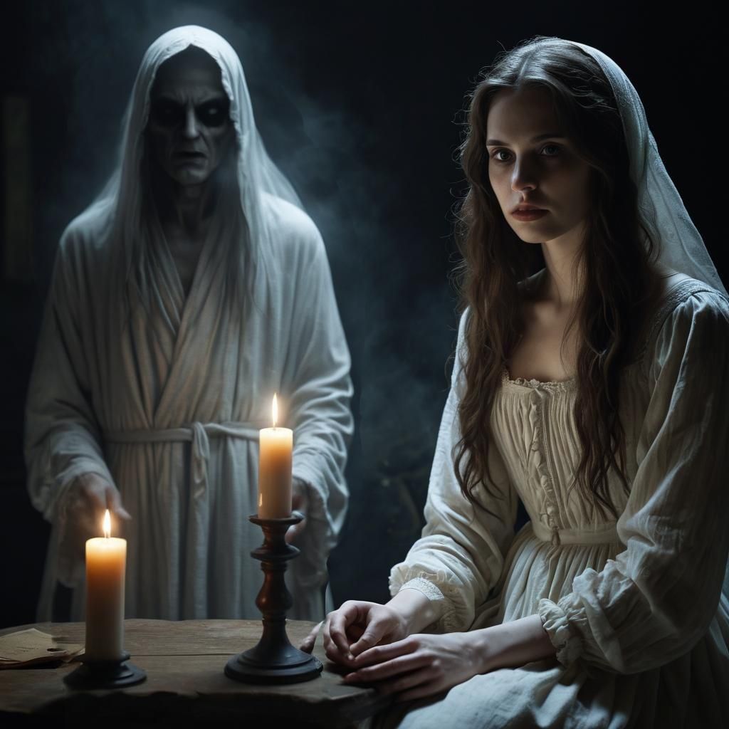 Unsettling Evil Spirit Haunts a Young Woman at Night