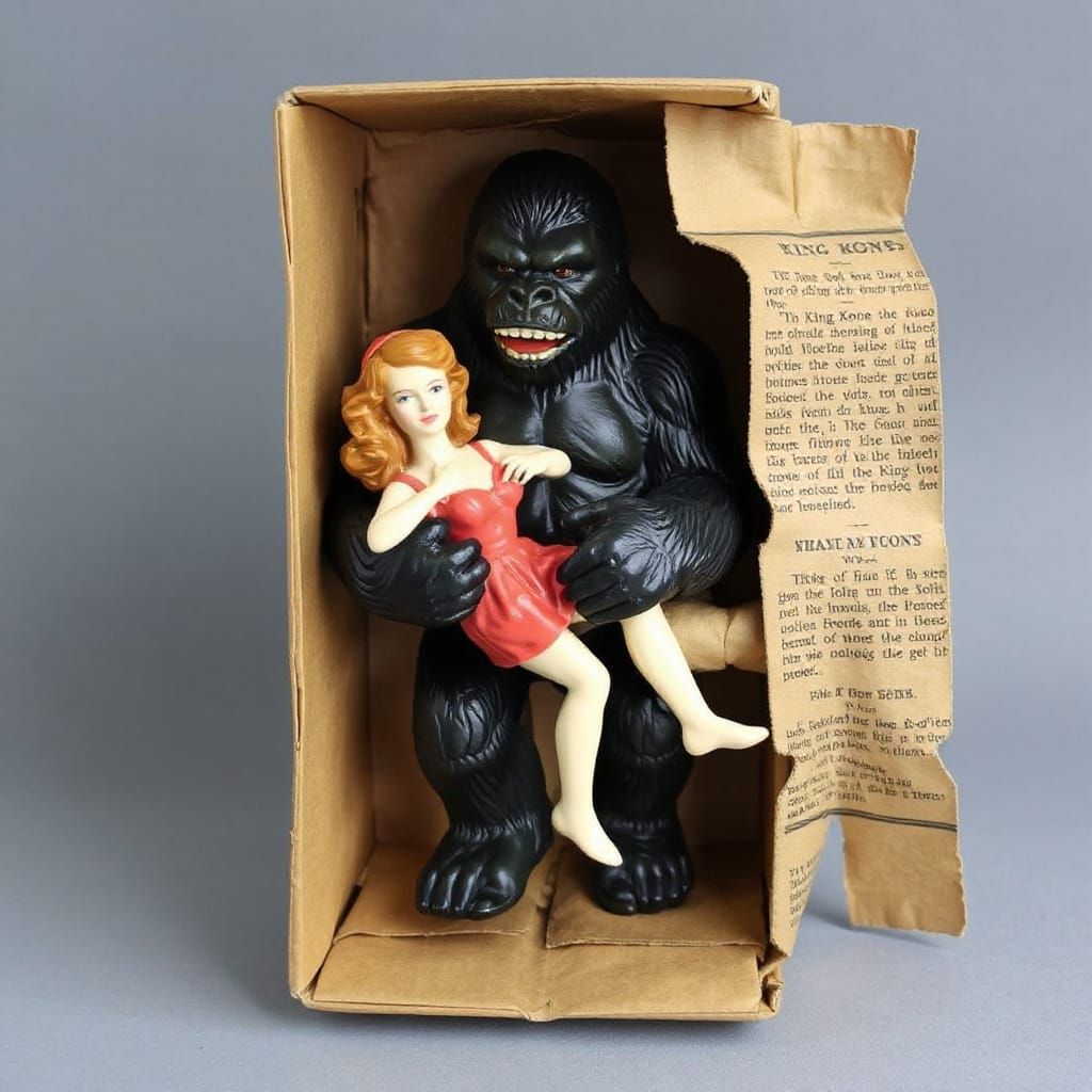 Vintage King Kong and Fay Wray action figure