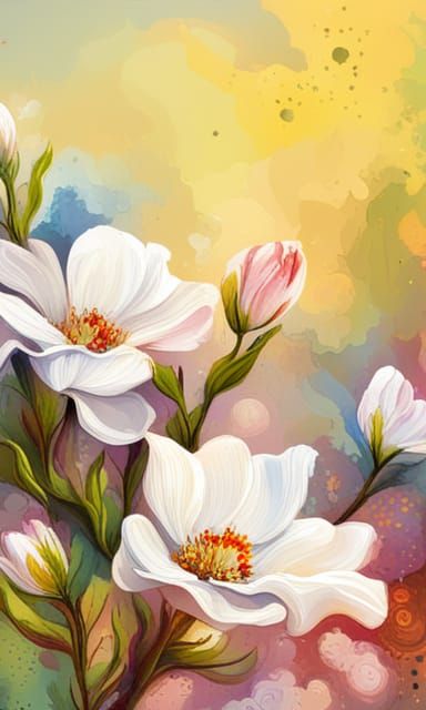 Ornate Floral Digital Painting with Dynamic Lighting