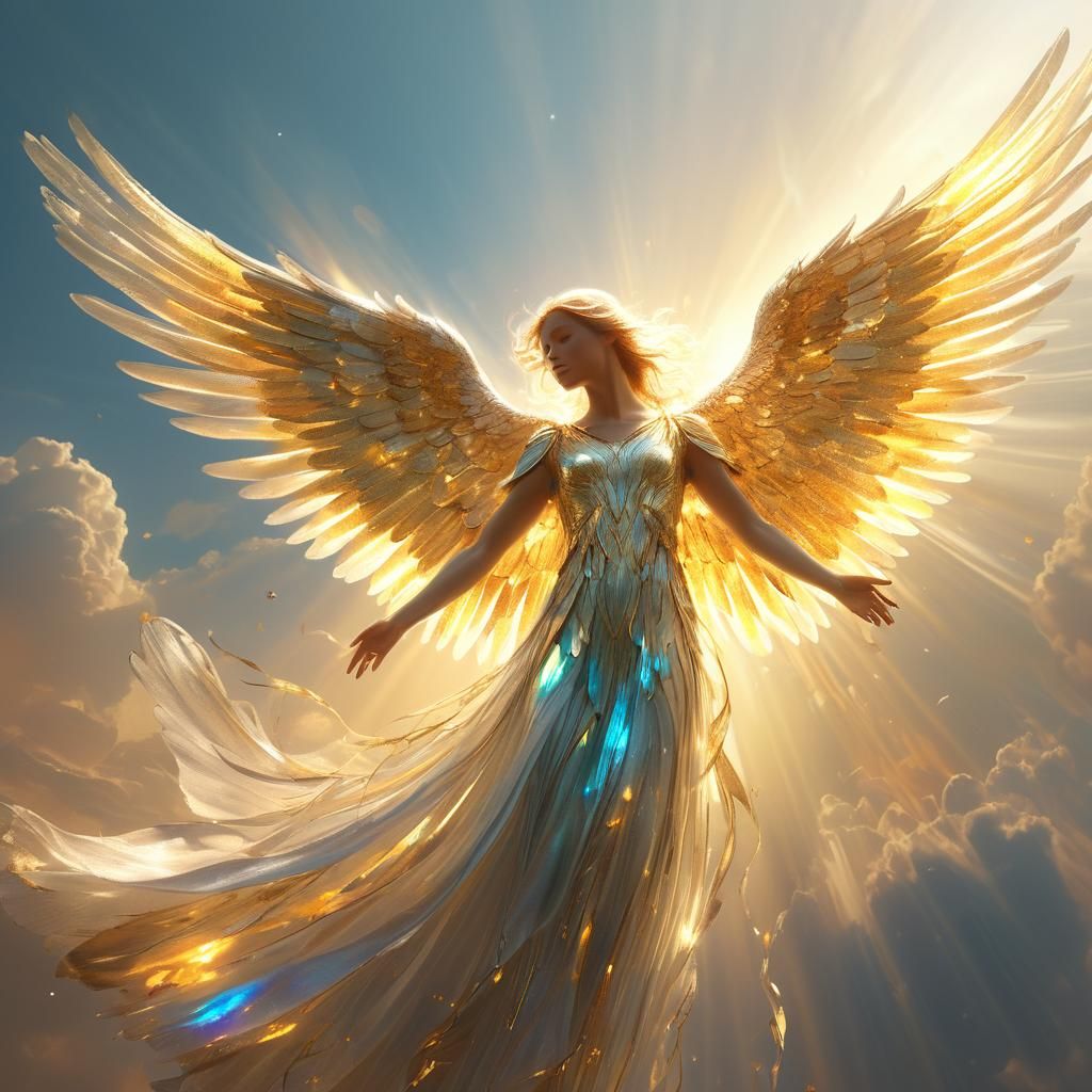 Heavenly Angel Descends to Earth in Ethereal Style
