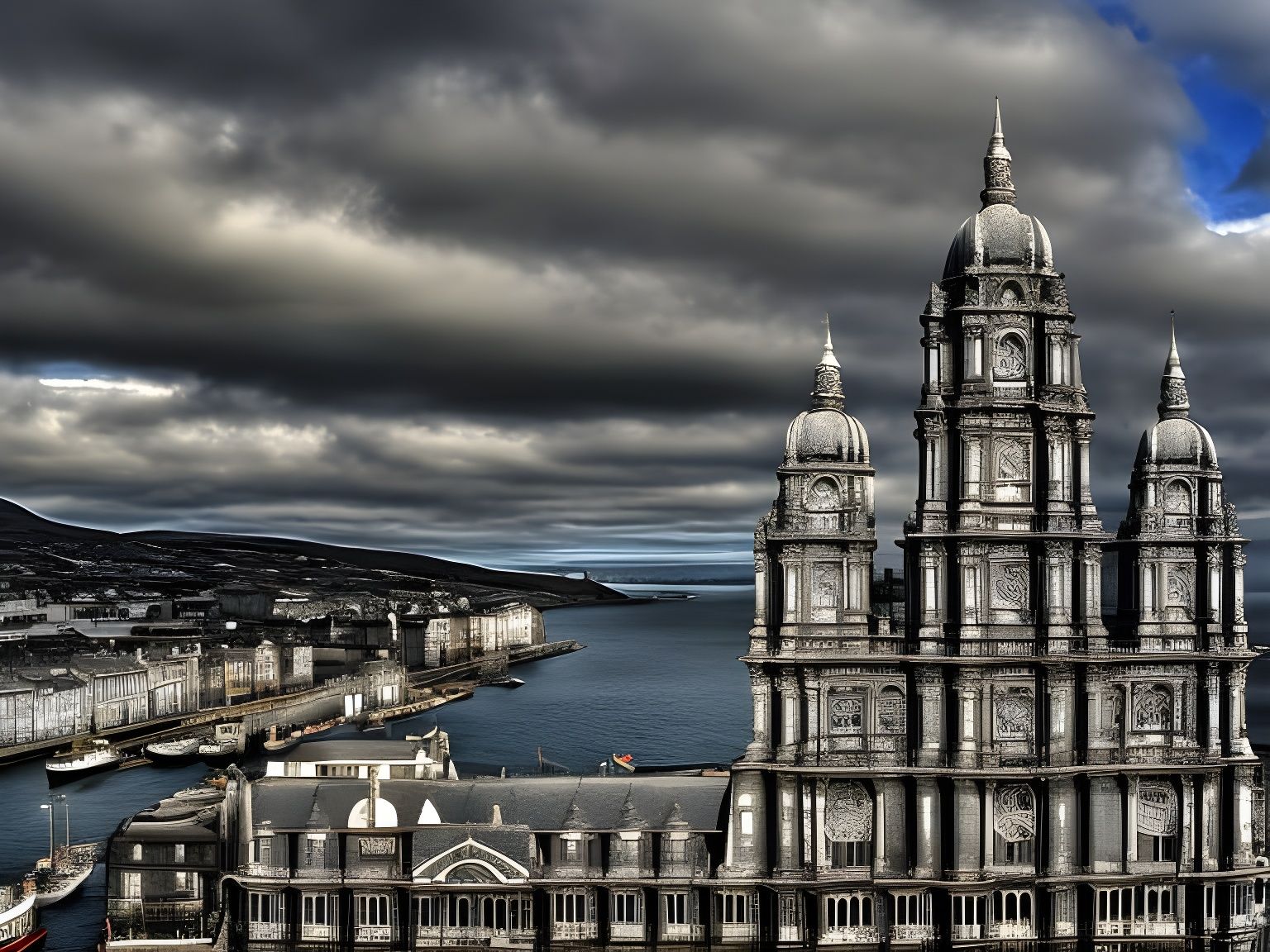 Dramatic Irish Coastline in Hyperrealistic Style