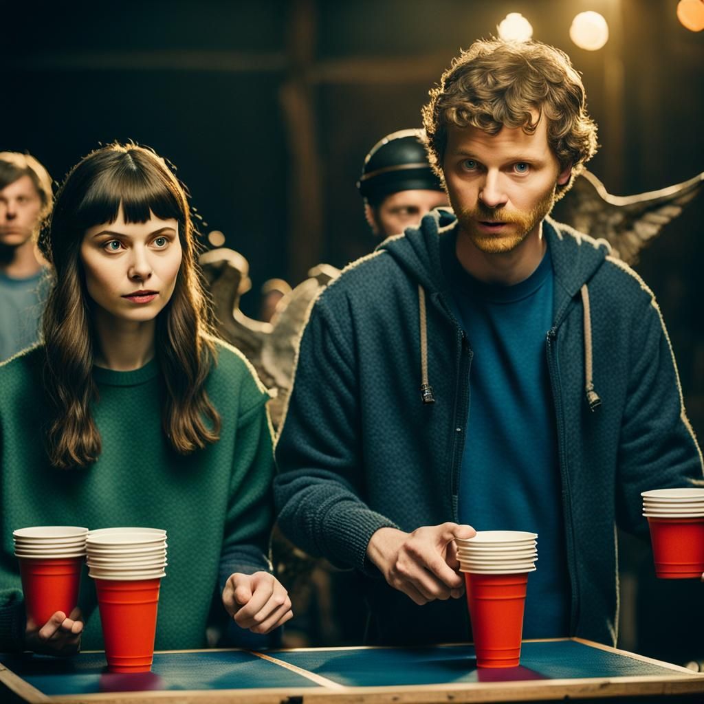 Michael Cera and Mary Elizabeth Winstead Play Beer Pong