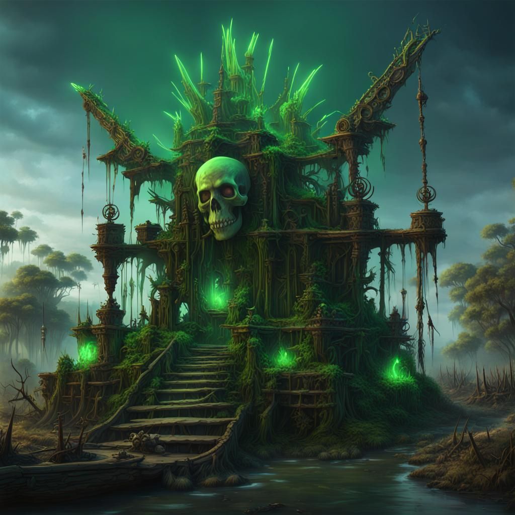 Voodoo Altar with Glowing Projectile