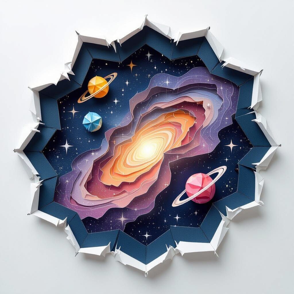 Cosmic Nebula Unfolds from Origami Planets