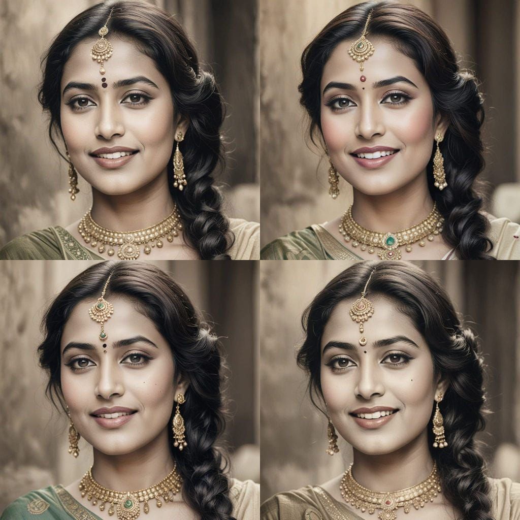 Timeless Indian Beauty in Vintage Glamour