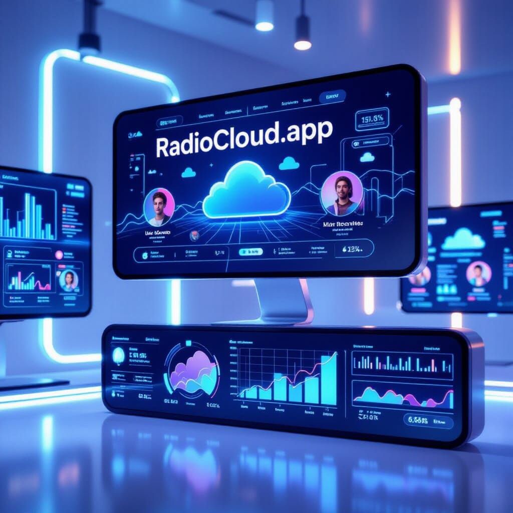 RadioCloud.app: Futuristic Radio Broadcasting UI Concept