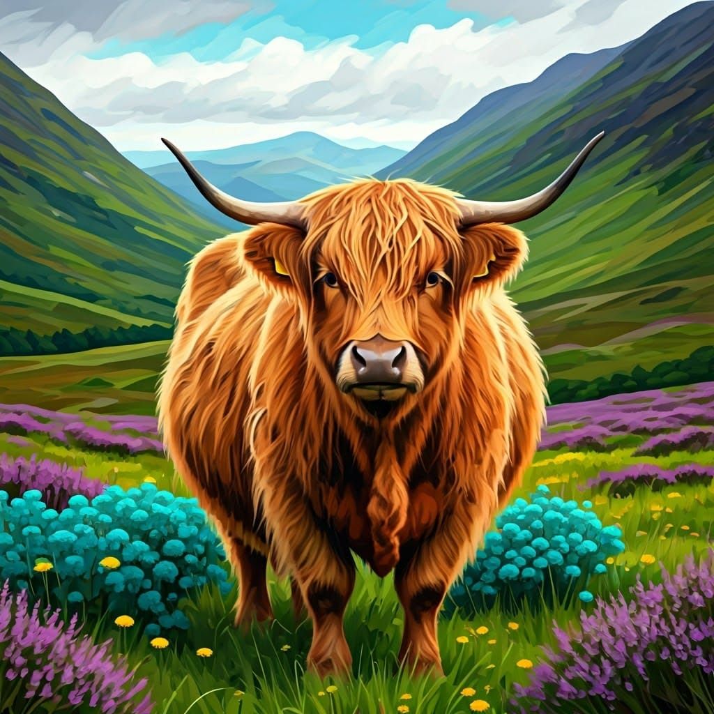 Shetland Cow in Highlands: Abstract Expressionism