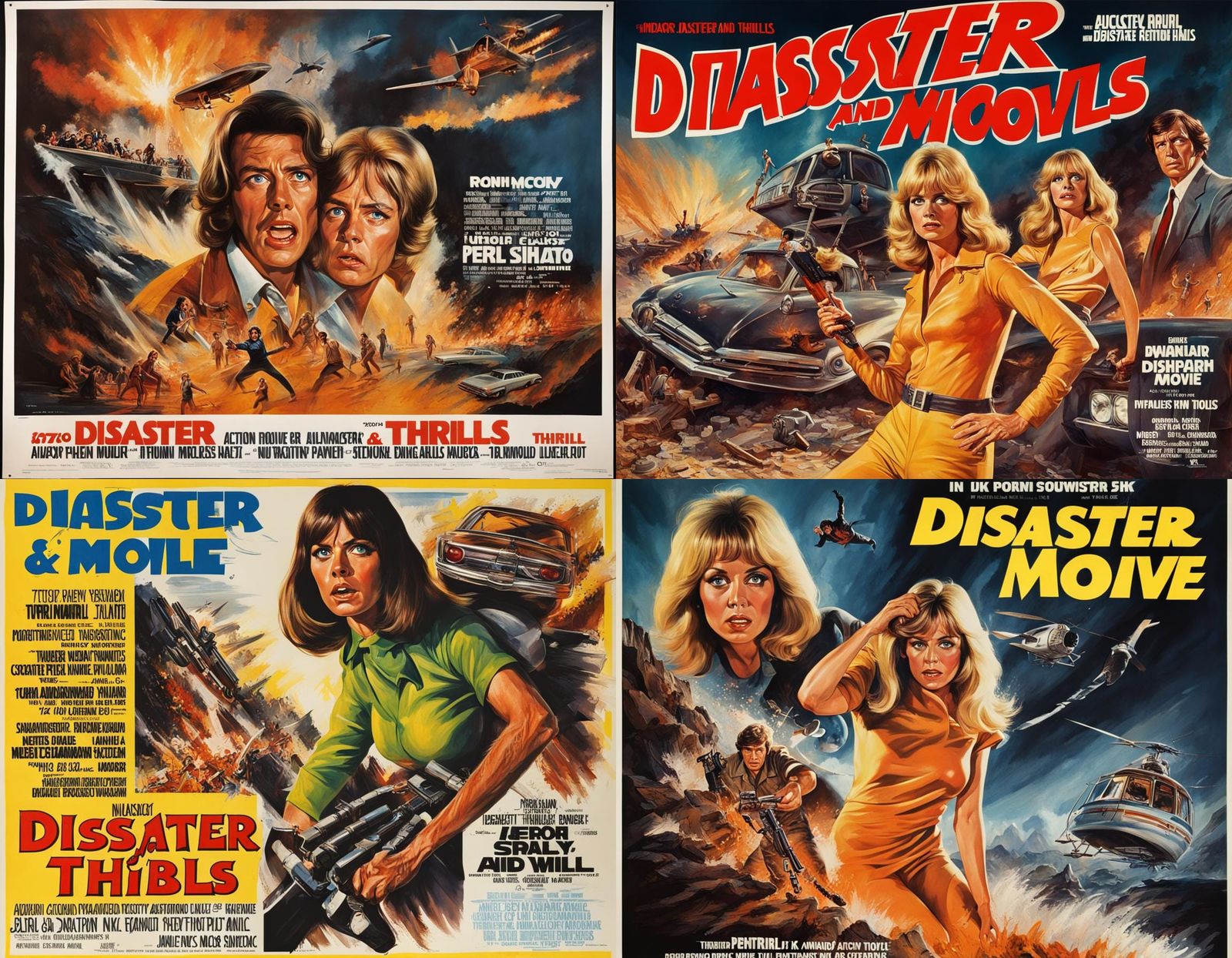 Vintage 1970s Disaster Movie Poster Art