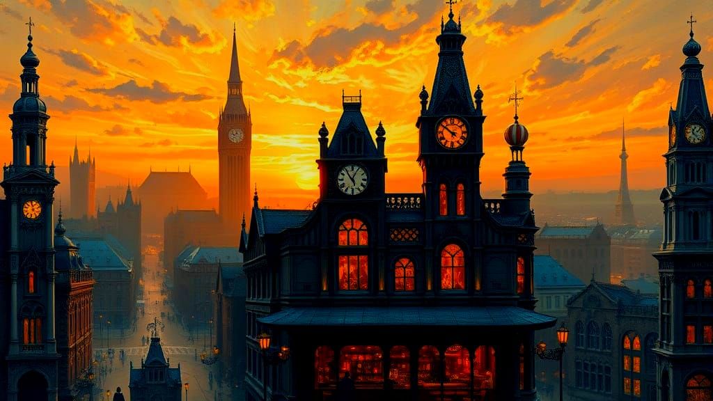 Victorian Tartarian City with The Night Cafe