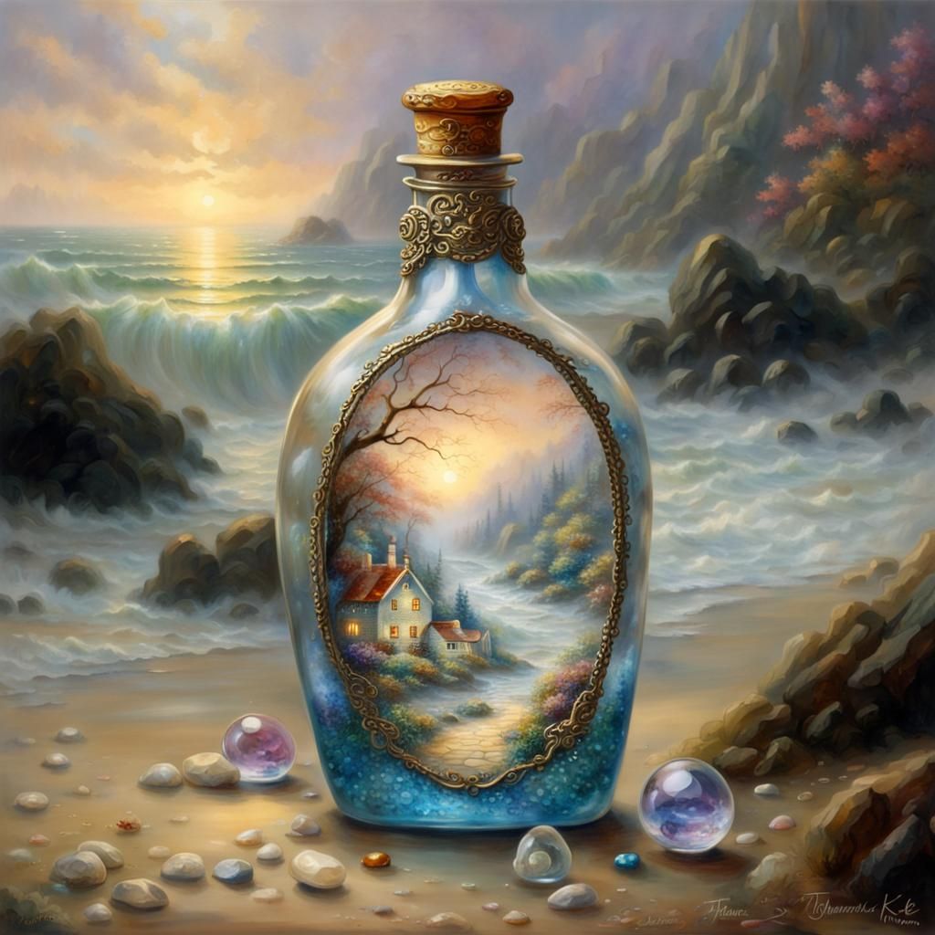 Ethereal Gemstone Bottle in Fantasy Mist