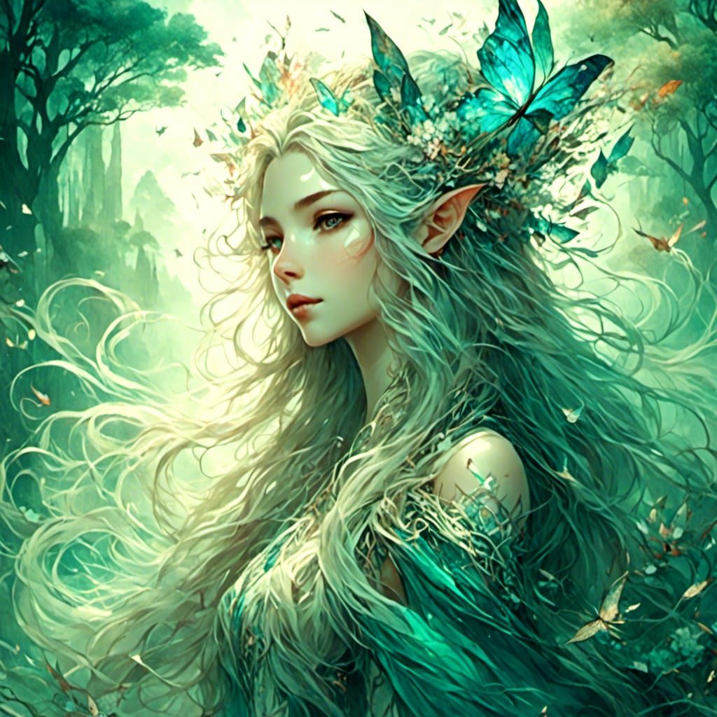 Anime Elven Princess in Whimsical Style