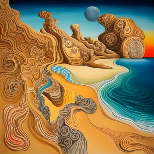 Surreal Sandy Beach Inspired by Salvador Dali